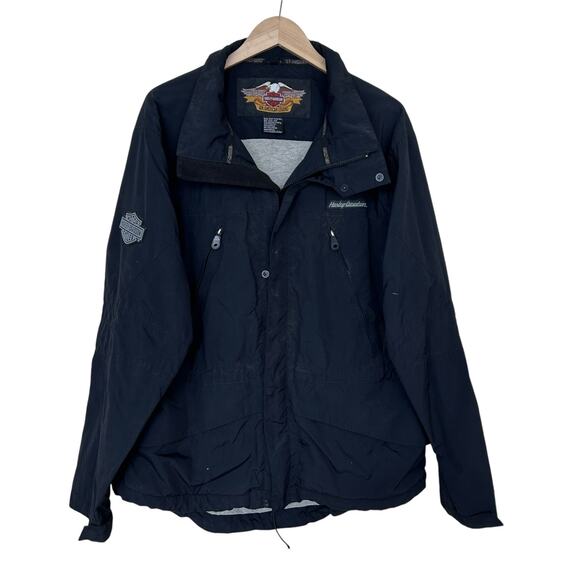 Harley Davidson Black Spell Out Jacket Sz L